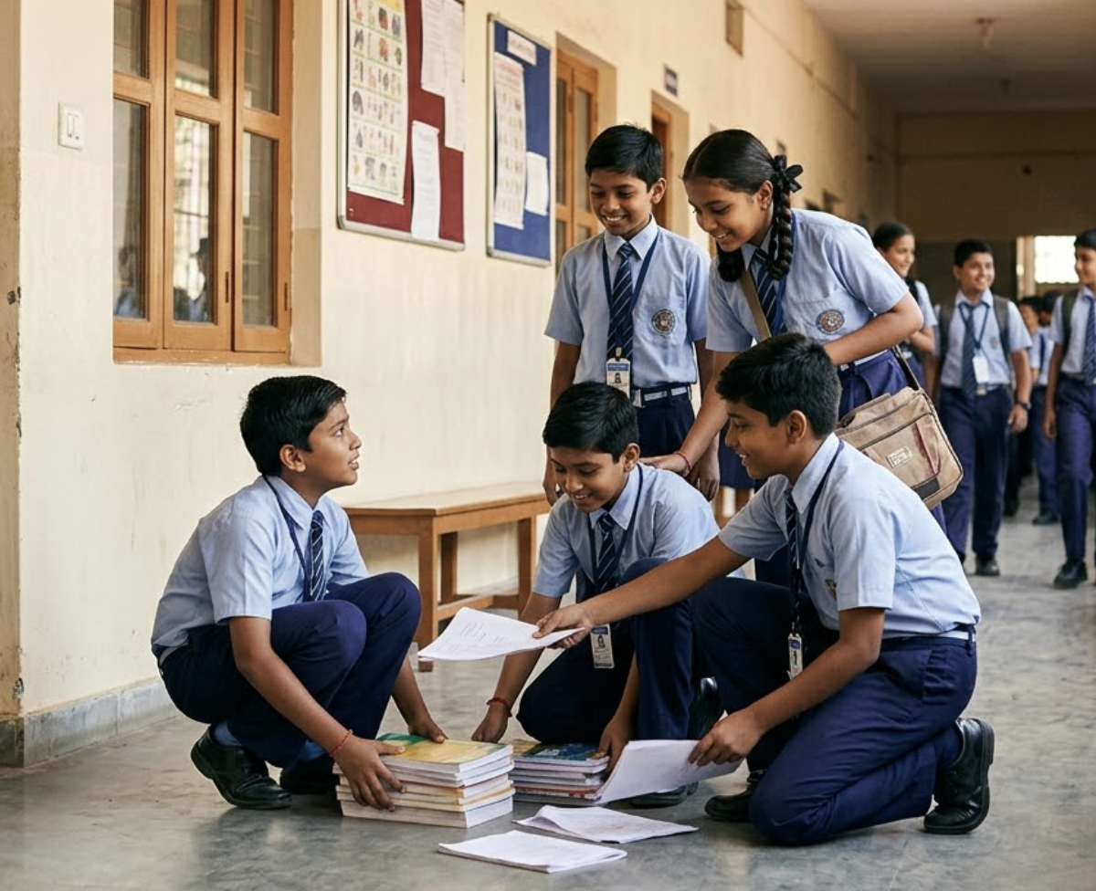 Students in morning assembly